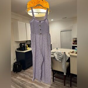Arizona Jean Company Purple Floral Jumpsuit